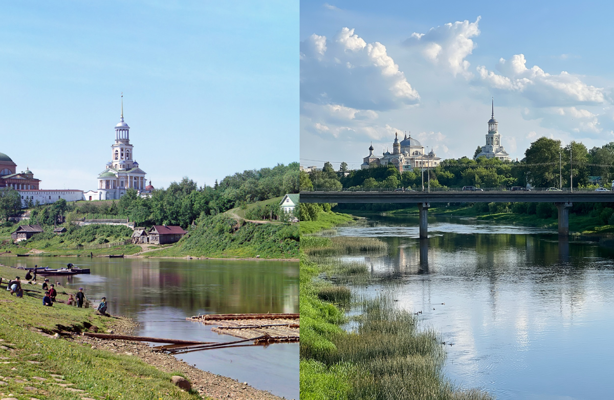 Слева – 1910 год, справа – 2024 год