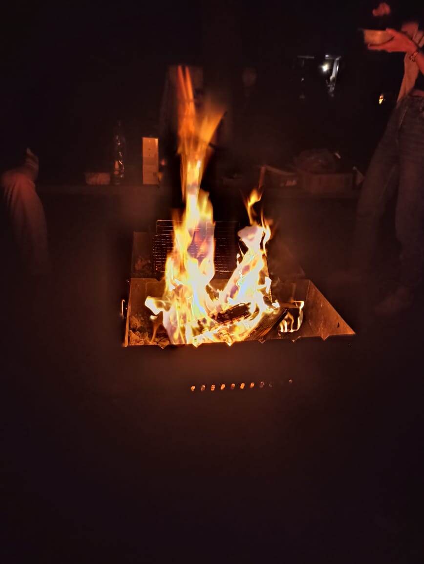 Костер, на котором жарится наш шашлычок😋