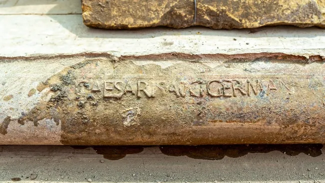 Учёные установили, что надпись относится к Гаю Цезарю Августу Германику, более известному как Калигула. (Изображение предоставлено Министерством культуры Италии).