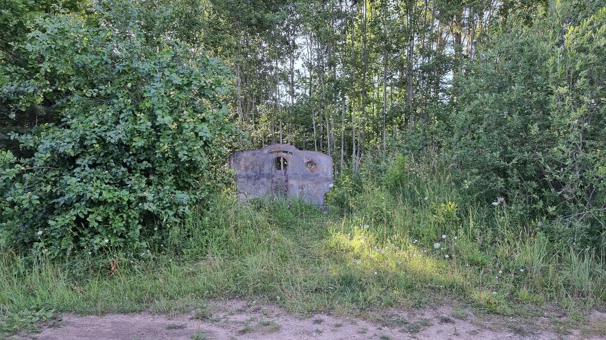 Памятник штурмбаннфюреру SS Янису Озолсу на месте Вторых Рождественских боёв в декабре 1944 года. Фото: Александр Ржавин, июль 2024 года.