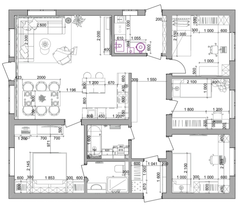 Будущая планировка домика. 