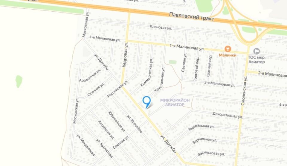    Пос. Авиатор. Источник: yandex.ru/maps
