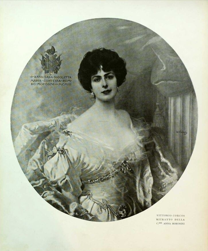Красавицу звали Аннина Морозини, урожденная Ромбо (1864-1954 гг.), и была она известна именно своей необыкновенной счастливой внешностью. Она происходила из очень богатой семьи.