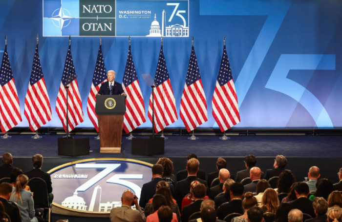    Президент США Джо Байден во время пресс-конференции на 75-м саммите НАТО.EPA/ТАСС