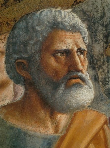 Апостол Петр, фрагмент фрески, Мозаччо