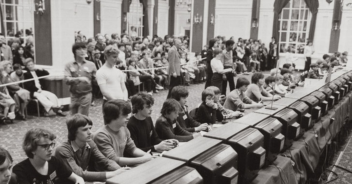 Национальный чемпионат по Space Invaders, проводимый Atari в 1980 году