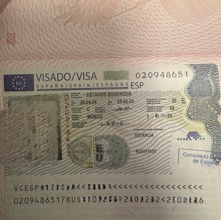 шенгенская визы Испании
