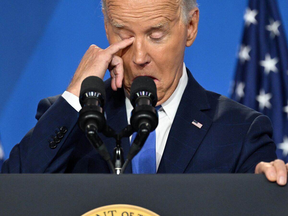    Президент Джо Байден выступает на пресс-конференции после саммита НАТО в Вашингтоне© AFP 2024 / SAUL LOEB