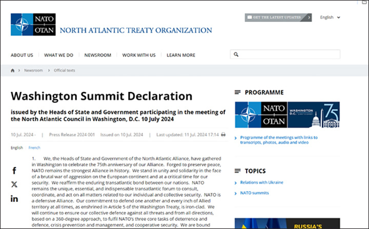    Скрин с сайта nato.int