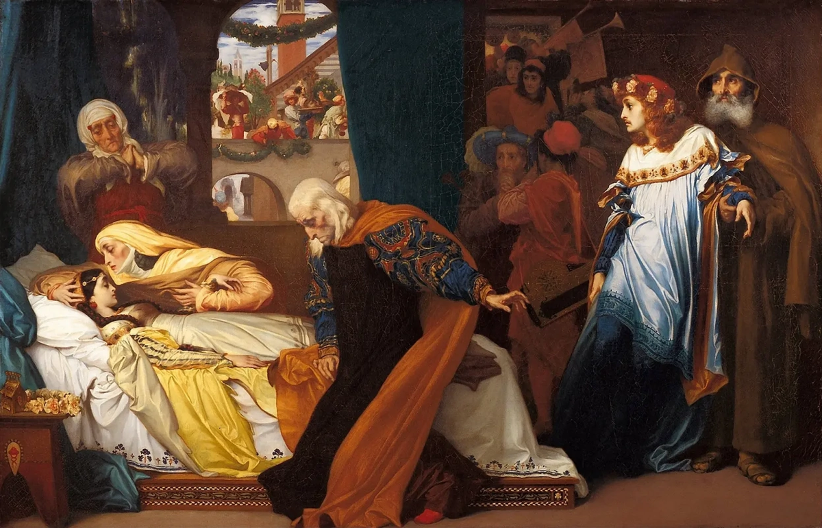 Фредерик Лейтон. «Притворная смерть Джульетты», 1858 год, Художественная галерея Южной Австралии, Аделаида © Public domain