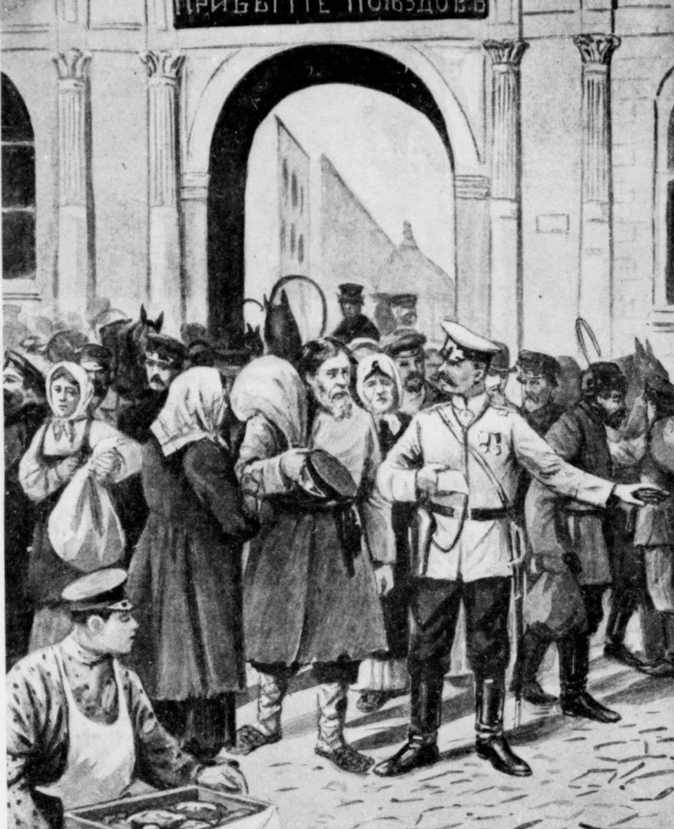 Прибытие крестьян на Николаевский вокзал СПб