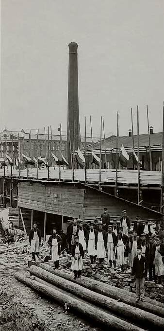 Строительство эллинга Балтийского судостроительного и механического завода Морского министерства