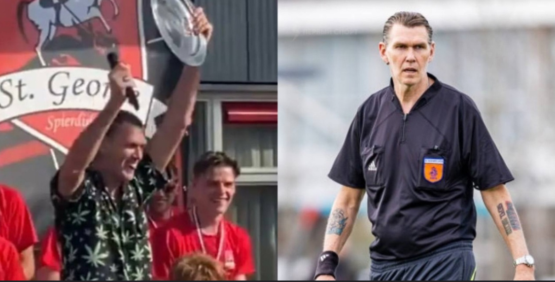 Ян Смит поднимает трофей «Сэнт-Джорджа» 