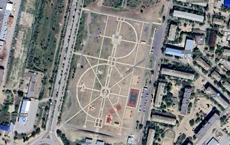    Парк Текстильщиков в Камышине со снимка Google Maps