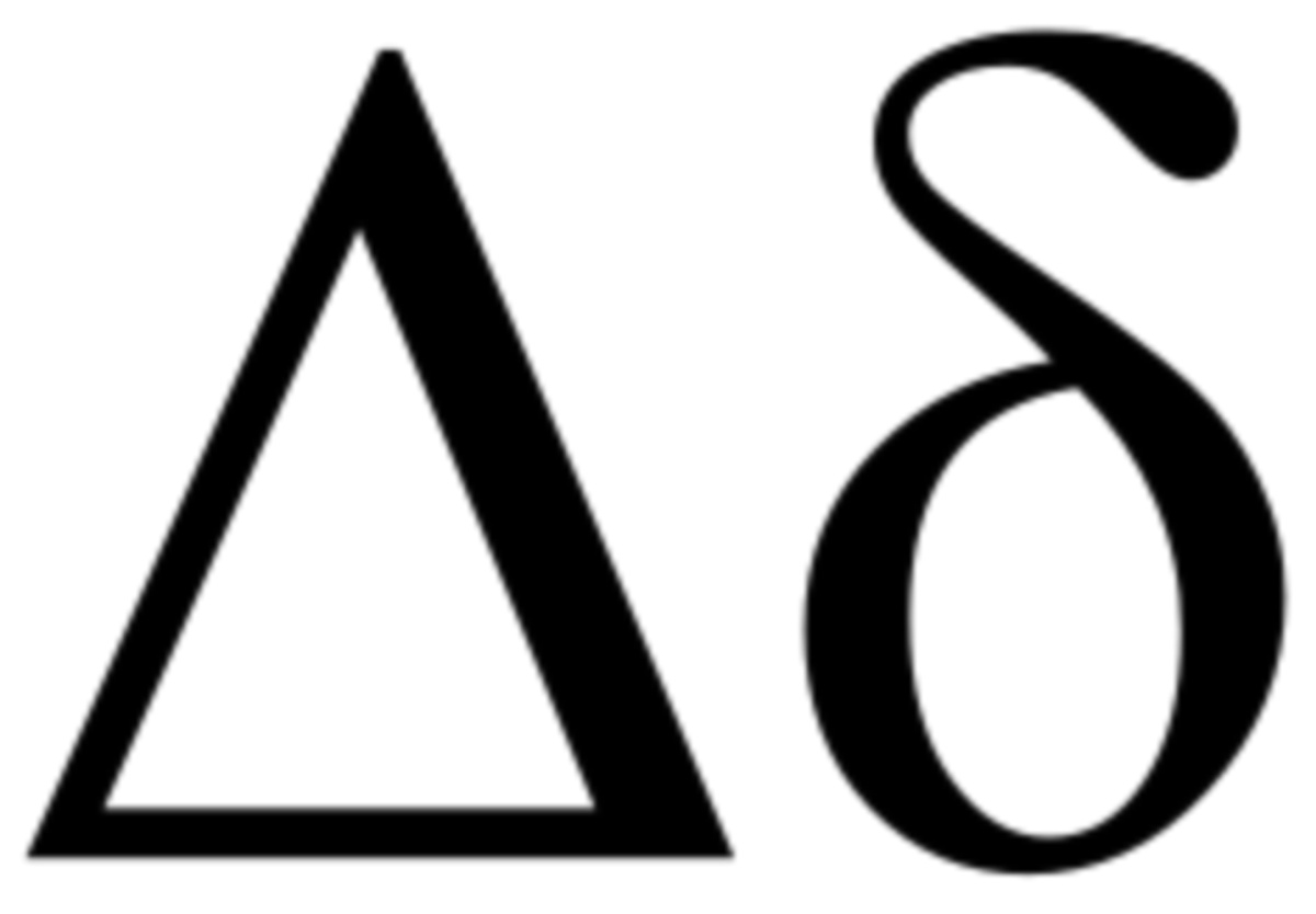 Греческая буква Δ δ (дельта) 