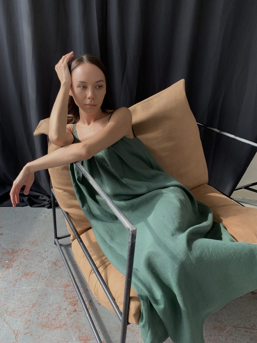 Льняное платье бохо QUALITY