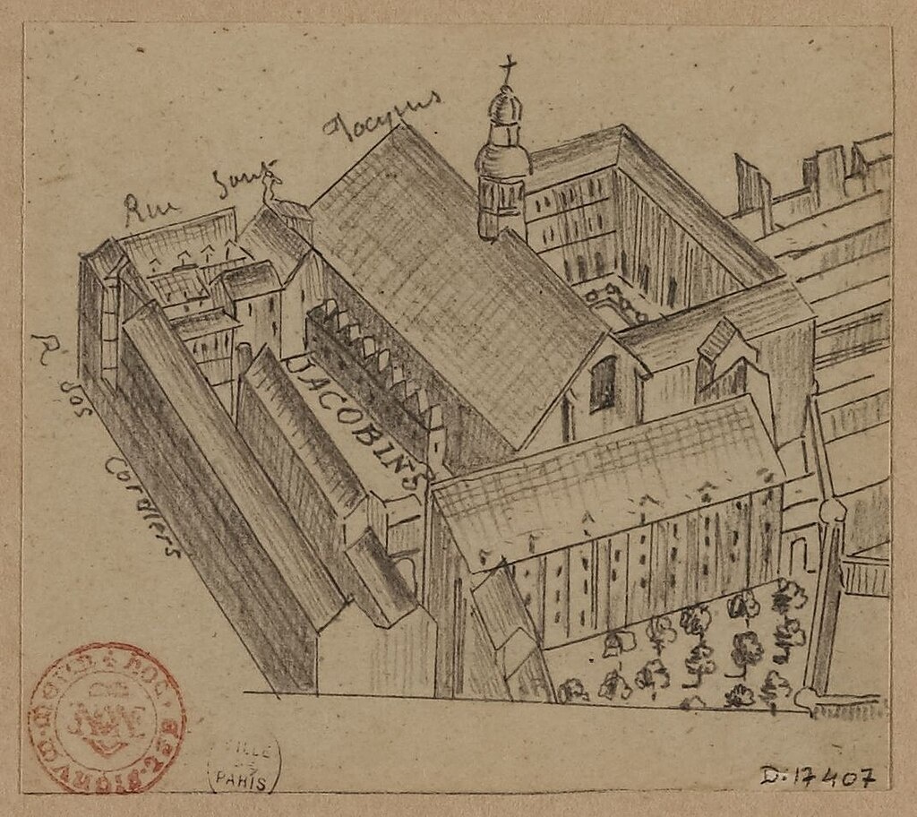 Вид с высоты птичьего полета на монастырь якобинцев на улице Сен-Жак ©Musee de la Ville de Paris, Musee Carnavalet