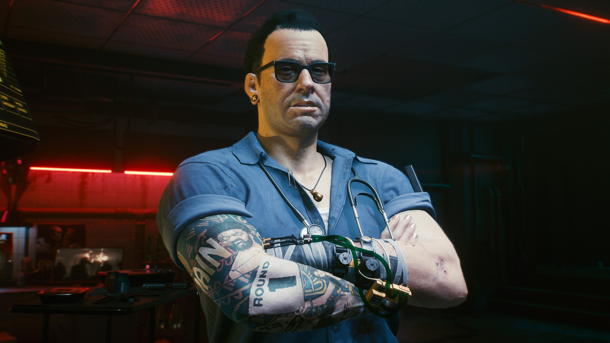 Персонаж из игры Cyberpunk 2077, разработанной под руководством Адама Бадовского