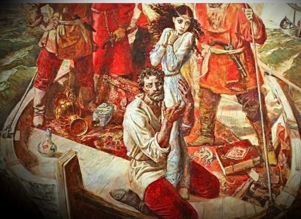 фрагмент картины художника Михаила Кудреватого «Разин и княжна», 1989 год