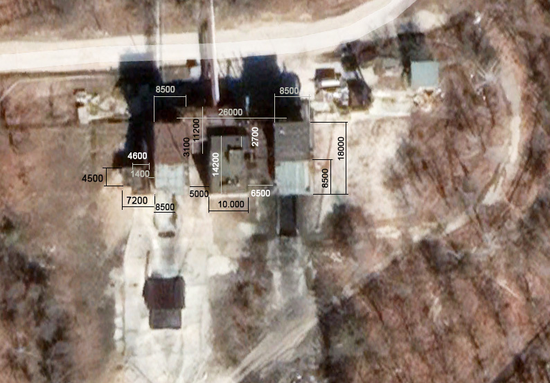 Рис. 1. План сооружений стендов В-1. Размеры.