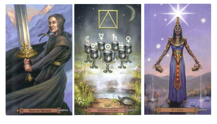 Триплет: Паж мечей-7 кубков-Звезда (Таро Современного Заклинателя)