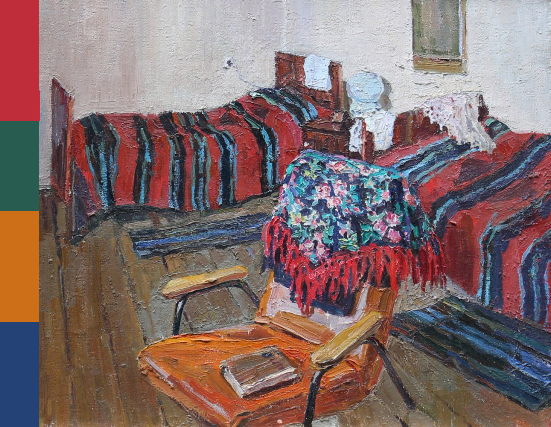 Майя Копытцева "Интерьер на Академической даче" х. м., конец 1990-х. Собрание МВЦ "Петербургский художник"