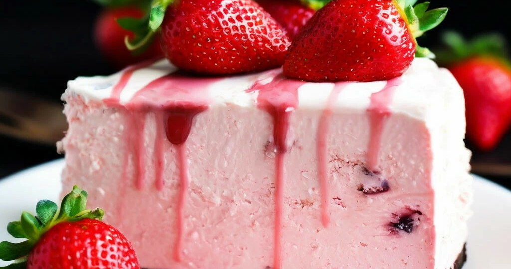 Нежный творожный десерт с клубникой. Тает во рту