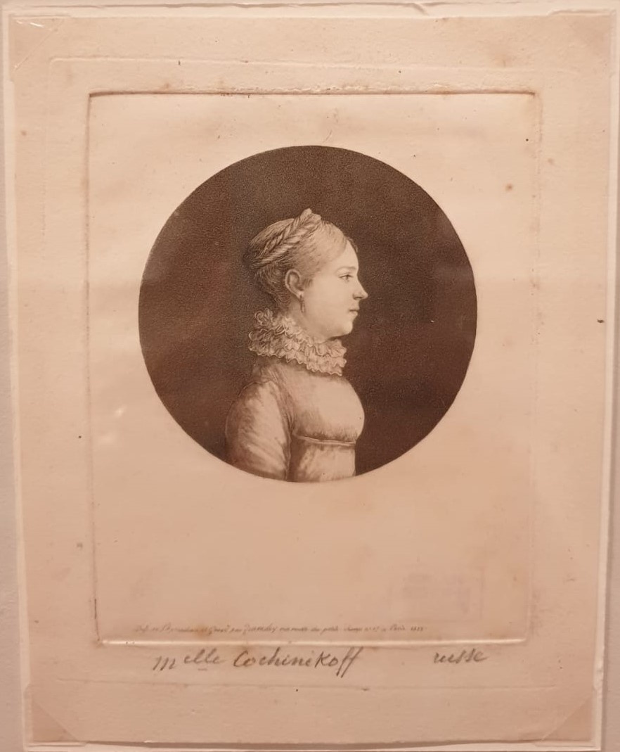 Эдме Кенедей. Портрет Елизаветы Кушниковой. 1818 физионотрас. Бумага, офорт, акватинта