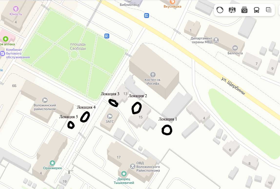 Схема локаций.