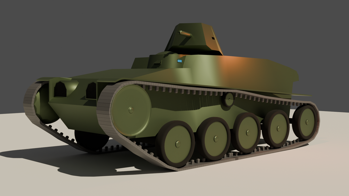 Кривая и косая модель сделанная автором за пару часов на основе первого изображения Landsverk L-120.