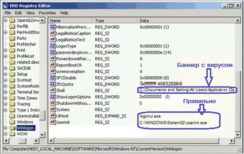 Разблокировать Windows от баннера