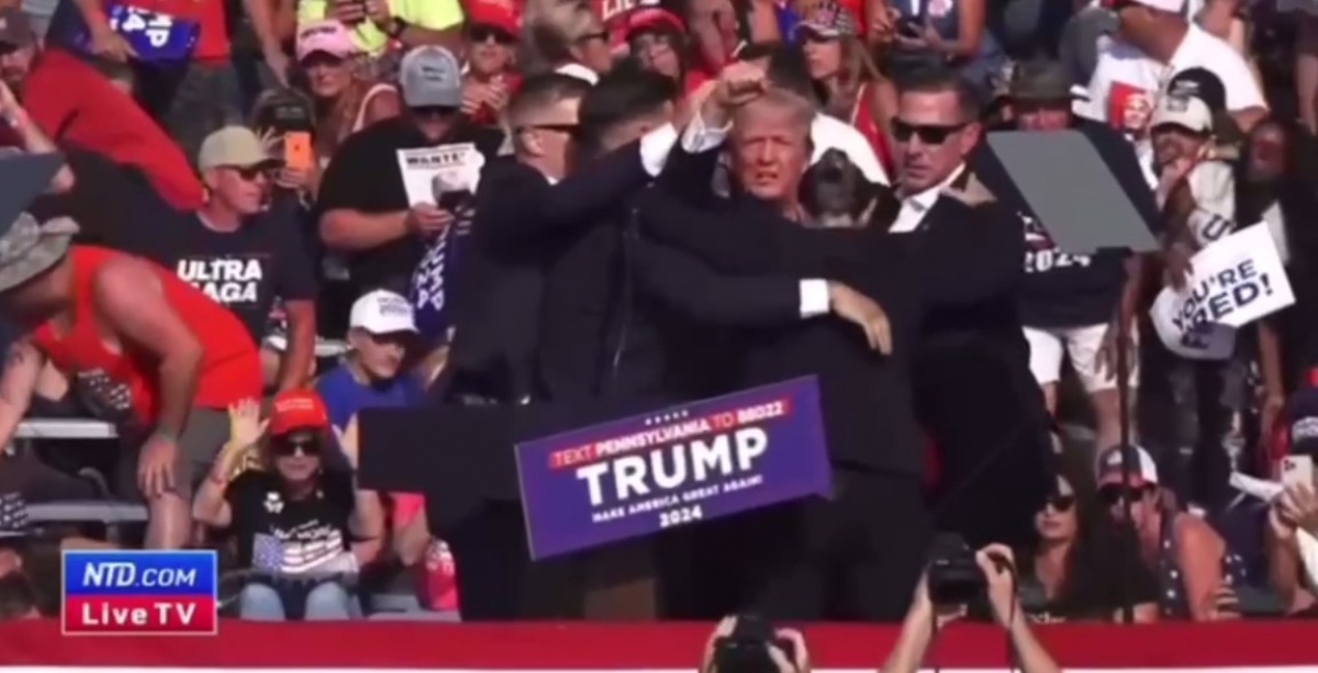 Покушение на Дональда Трампа. Скриншот.