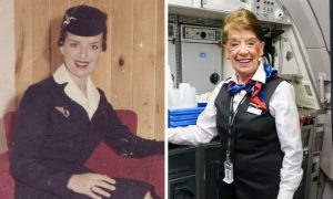    Бетти Нэш, самая возрастная стюардесса