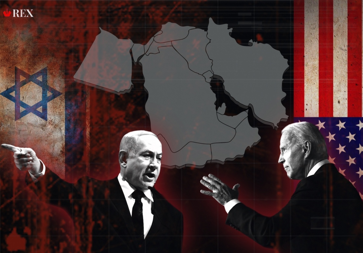 Биньямин Нетаньяху и Джо Байден. Израиль и США. Ближний Восток. Иллюстрация: REX