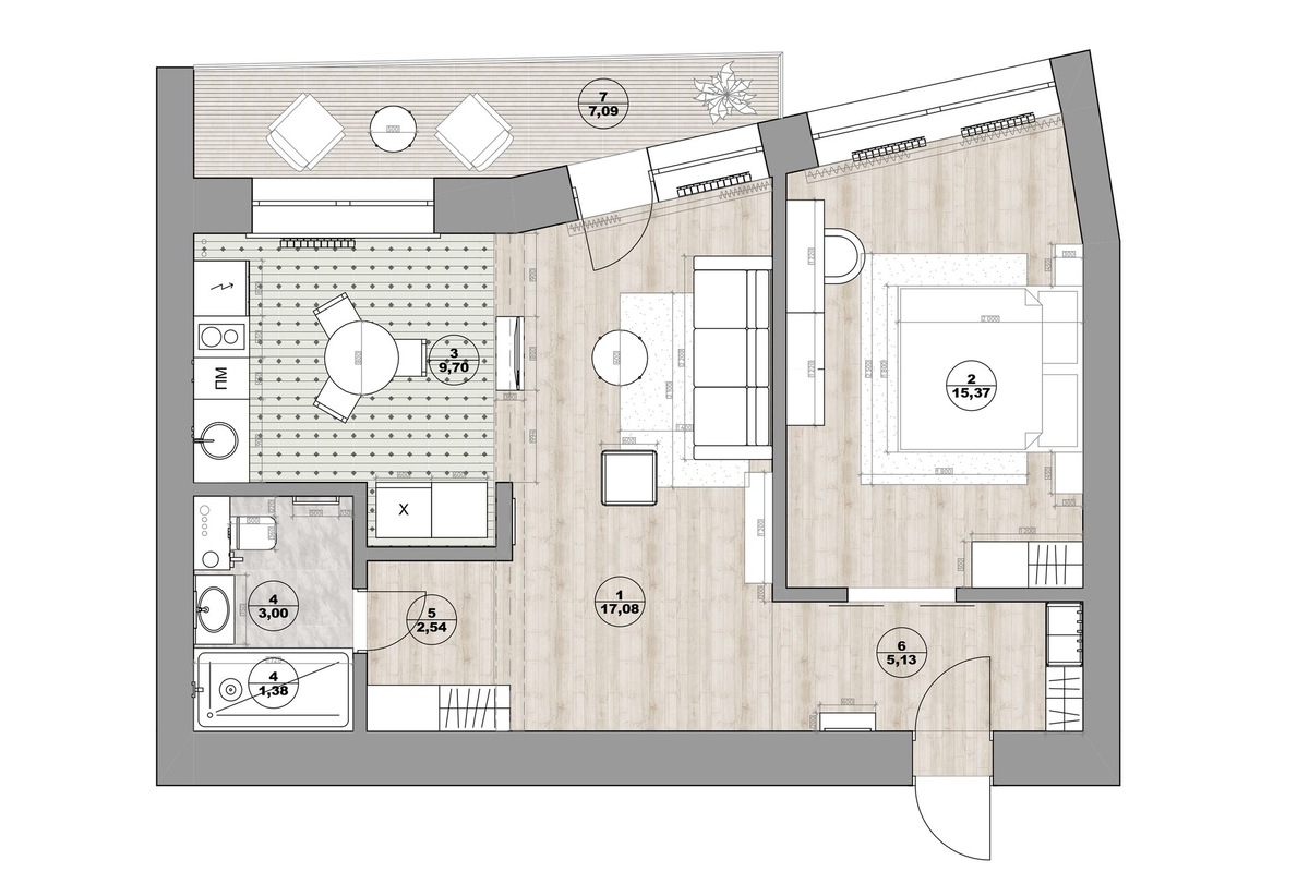 Финальный план и расстановка мебели