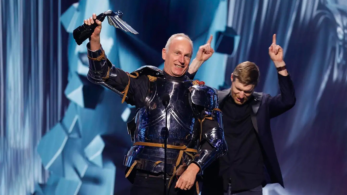 Генеральный директор Larian Studios Свен Винке на вручении награды «игра года» на The Game Awards 2023
