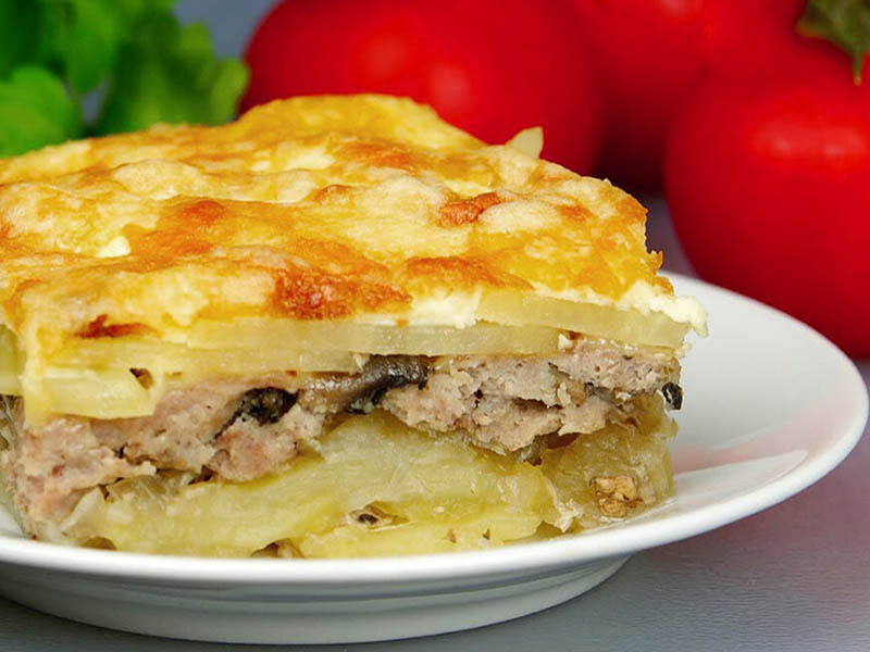 Запеканка с рыбным фаршем и картошкой