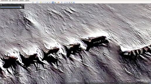 Антарктида .Раскопки руин -Гигантский Рог. Снято со спутника. Ссылка на Донат в Описании.