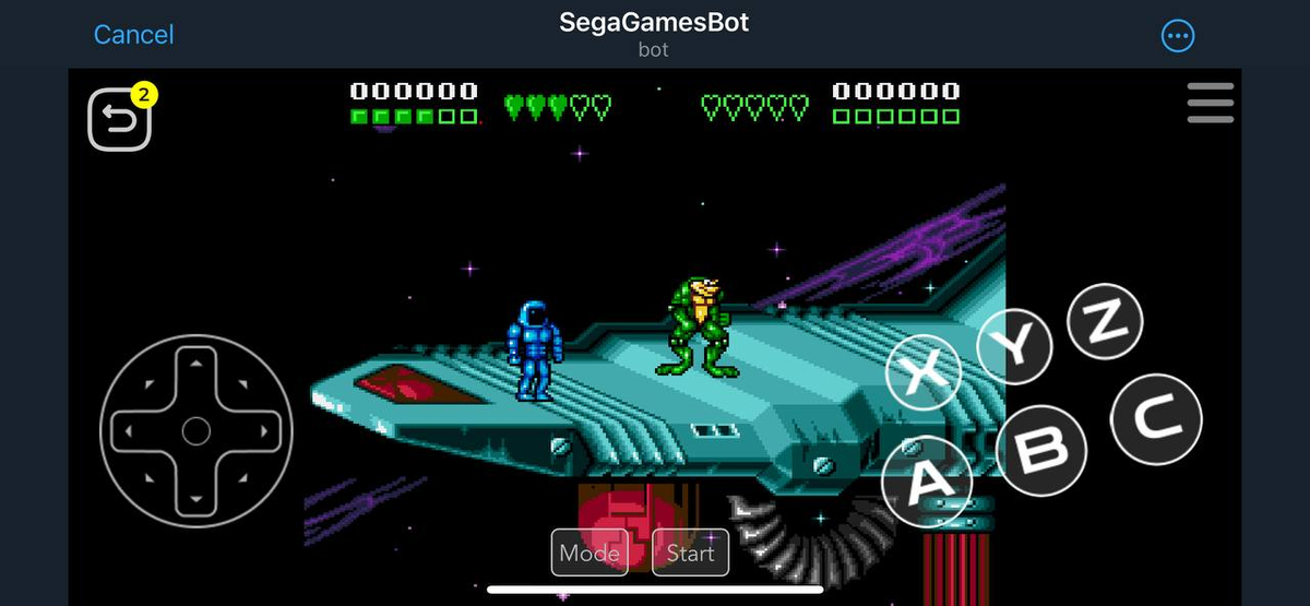 Общий вид SegaGamesBot. Игра Battletoads & Double Dragon 