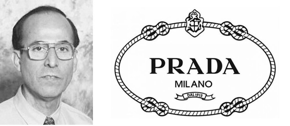 Марио Прада и логотип Prada тех лет