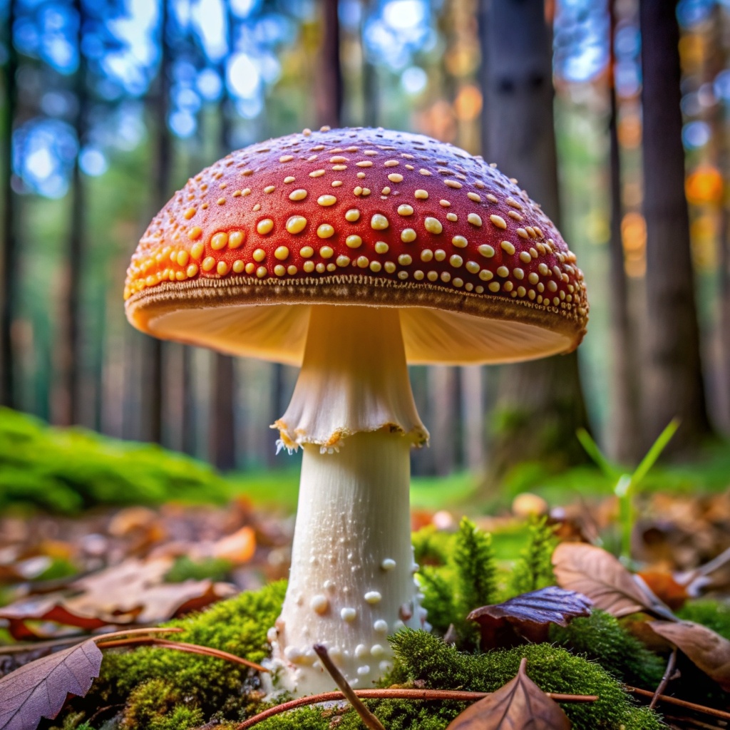 Сказка про гриб.  В одном густом лесу жил-был гриб по имени Шапочка с большой красивой красной шляпкой, украшенной белыми точками которые светились в темноте.