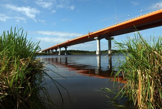    Тверская область. 738-метровый мост через Волгу в составе Северного обхода Твери на 155-м километре скоростной трассы М-11 «Нева»