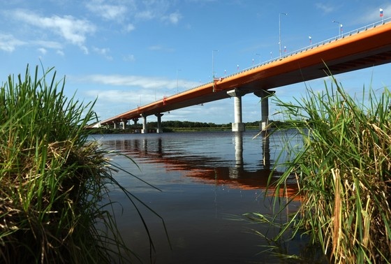    Тверская область. 738-метровый мост через Волгу в составе Северного обхода Твери на 155-м километре скоростной трассы М-11 «Нева»