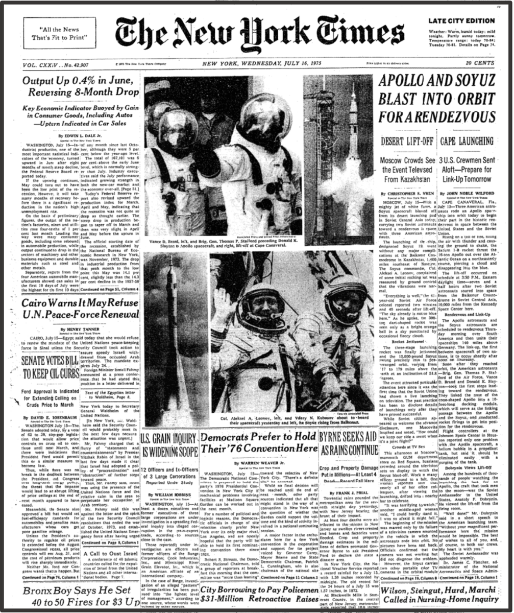 Нью-Йорк Таймс, 16 июля 1975 года