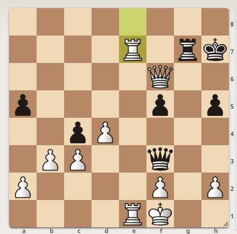 У белых лишняя ладья, грозит мат в 1 ход. Однако ход черных, мат в 2 хода. Решение пишите в комментариях.