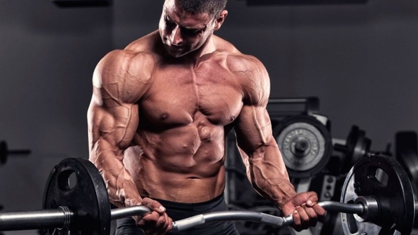 Тренировка бицепса с EZ (изогнутым) грифом. Фото взято из интернета: https://clck.ru/3BwQ4v