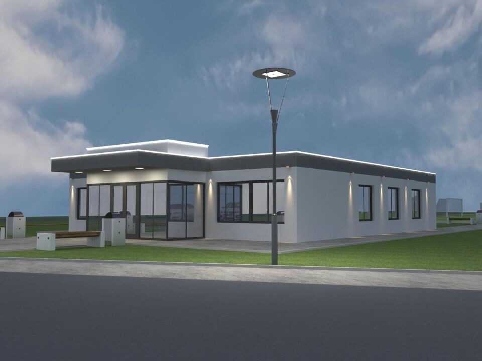    Визуализация эскиза здания для футбольного поля. Источник: Мастерская Владимира Золотова