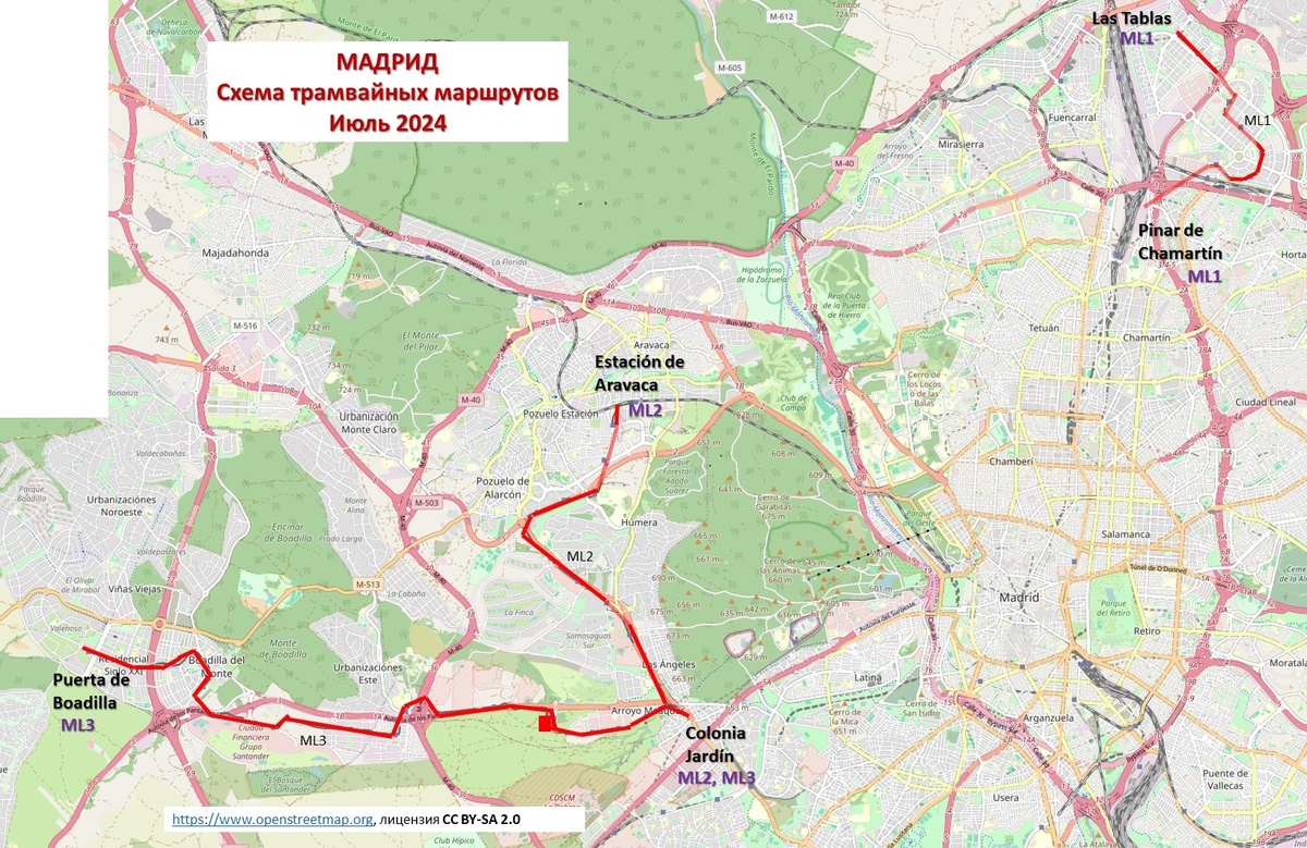 Схема трамвайных линий