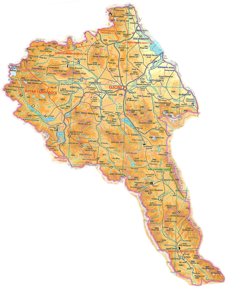 Карта Баян-Улгийский аймак