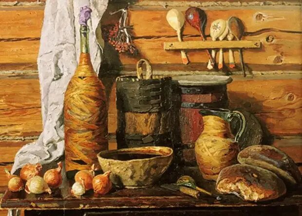 Стожаров Владимир Федорович (1926-1973). Натюрморт. Хлеб и квас. 1972 г.